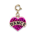 Load image into Gallery viewer, Gold Glitter Dance Heart Charm
