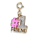 Load image into Gallery viewer, Gold Glitter #1 Friend Charm
