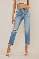 Load image into Gallery viewer, Kancan High Rise Cuffed Mom Jeans
