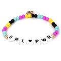 Load image into Gallery viewer, 4mm Gold Girl Power Stretch Bead Bracelet

