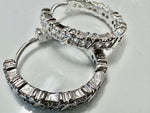 Load image into Gallery viewer, White Gold Dipped Earring Silver with Bling
