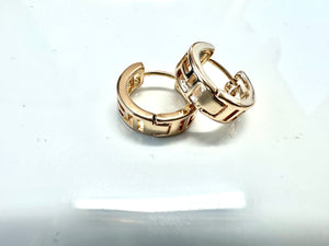 White Gold Dipped Gold Hoops