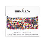 Load image into Gallery viewer, Ink + Alloy Sage Confetti Beaded 10 Strand Stretch Bracelets Multicolor

