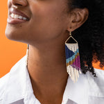 Load image into Gallery viewer, Ink + Alloy Emilie Angles Beaded Fringe Earrings

