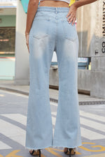 Load image into Gallery viewer, Distressed Buttoned Loose Fit Jeans
