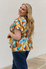 Load image into Gallery viewer, And The Why Full Size Printed Ruffle Baby Doll Top
