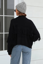 Load image into Gallery viewer, Fringe Trim Open Front Cardigan
