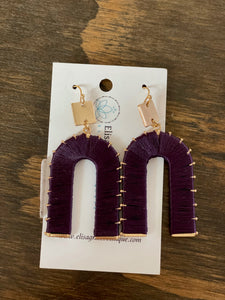 Purple U Earrings